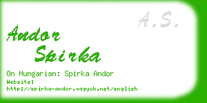 andor spirka business card